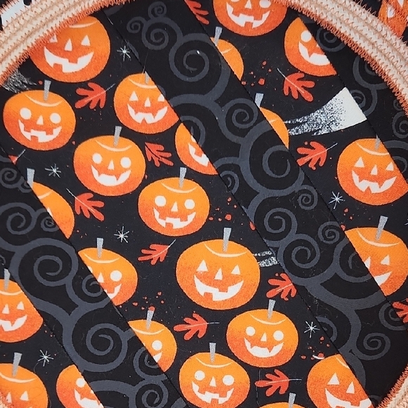 Halloween Themed Decorative Basket - Orange and Black Woven Rope - Picture 2 of 10